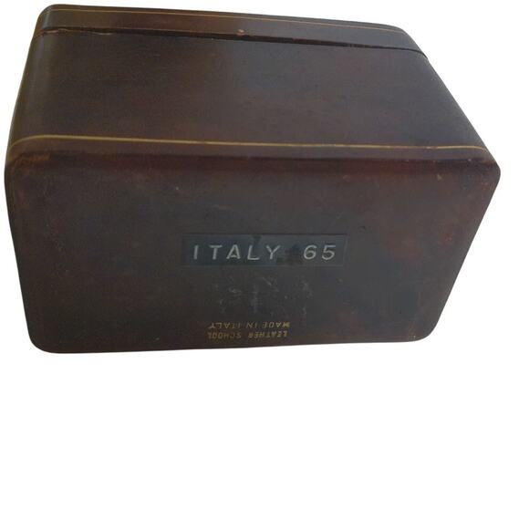 Vintage Italian Leather Box For Double Deck Of Cards READ - Picture 6 of 8
